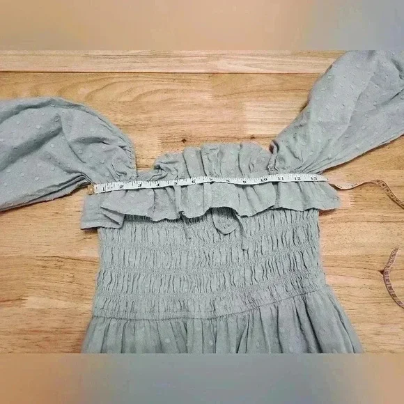 R. Vivimos Womens Size L 12/14 Summer Half Sleeve Cotton Ruffled Dress - Picture 9 of 12